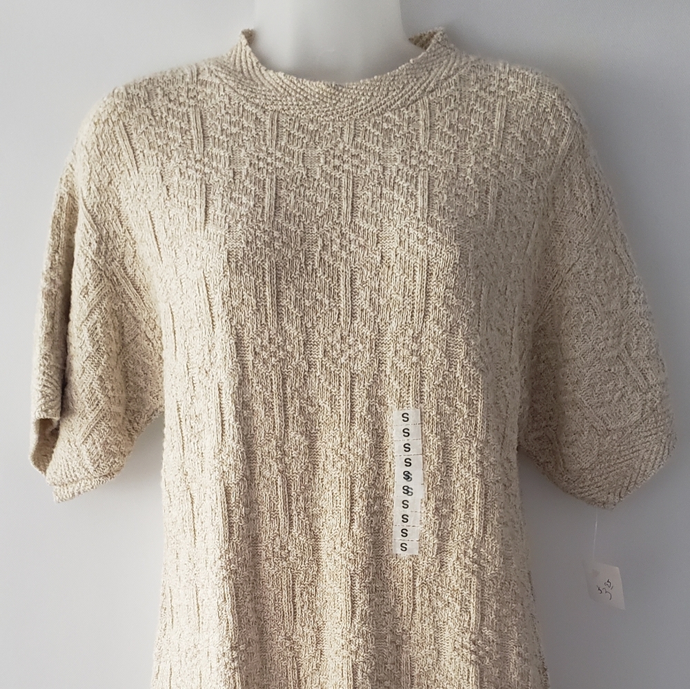 NWT Bentley Sz S Short Sleeve Knitted Sweater Top